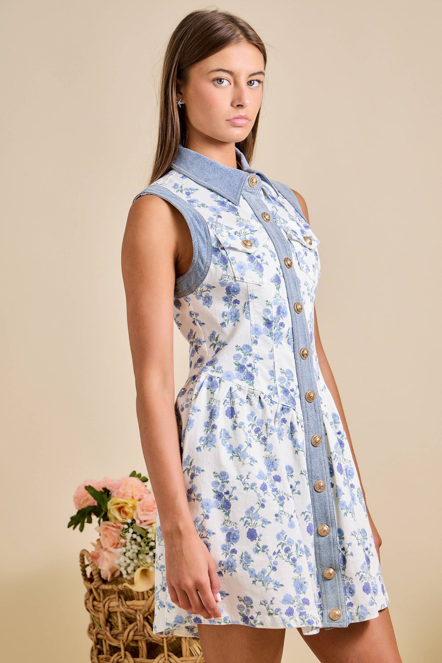 The Clara: Floral Button Down Dress