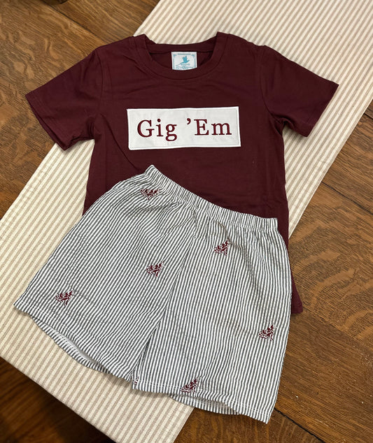 Aggies Seersucker Set- Boys