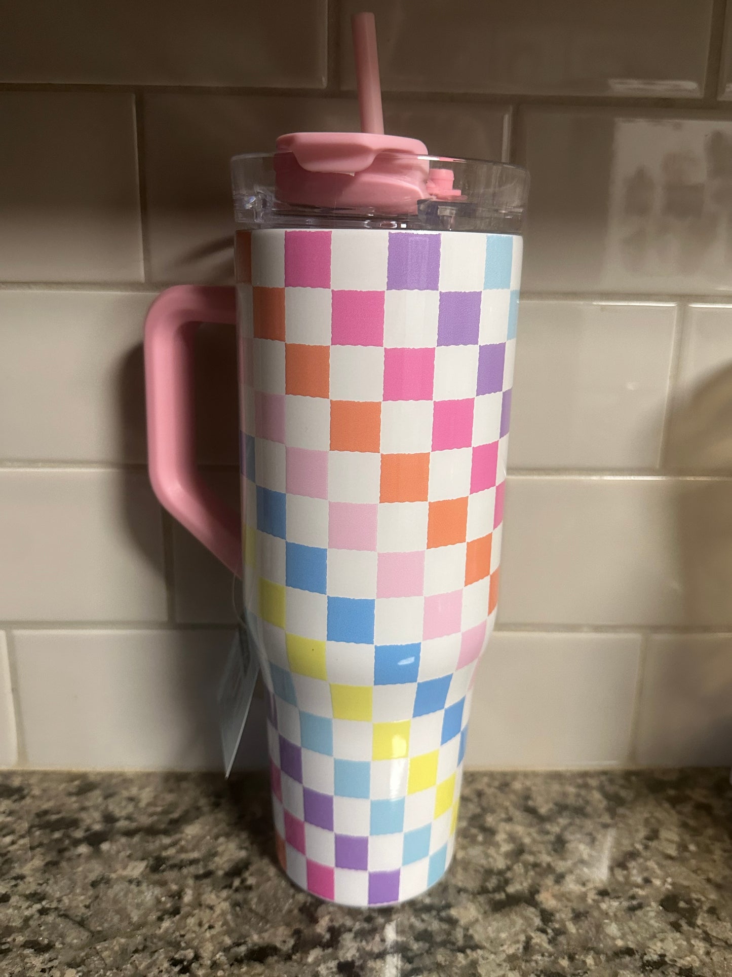 Colorful Checkered Tumbler