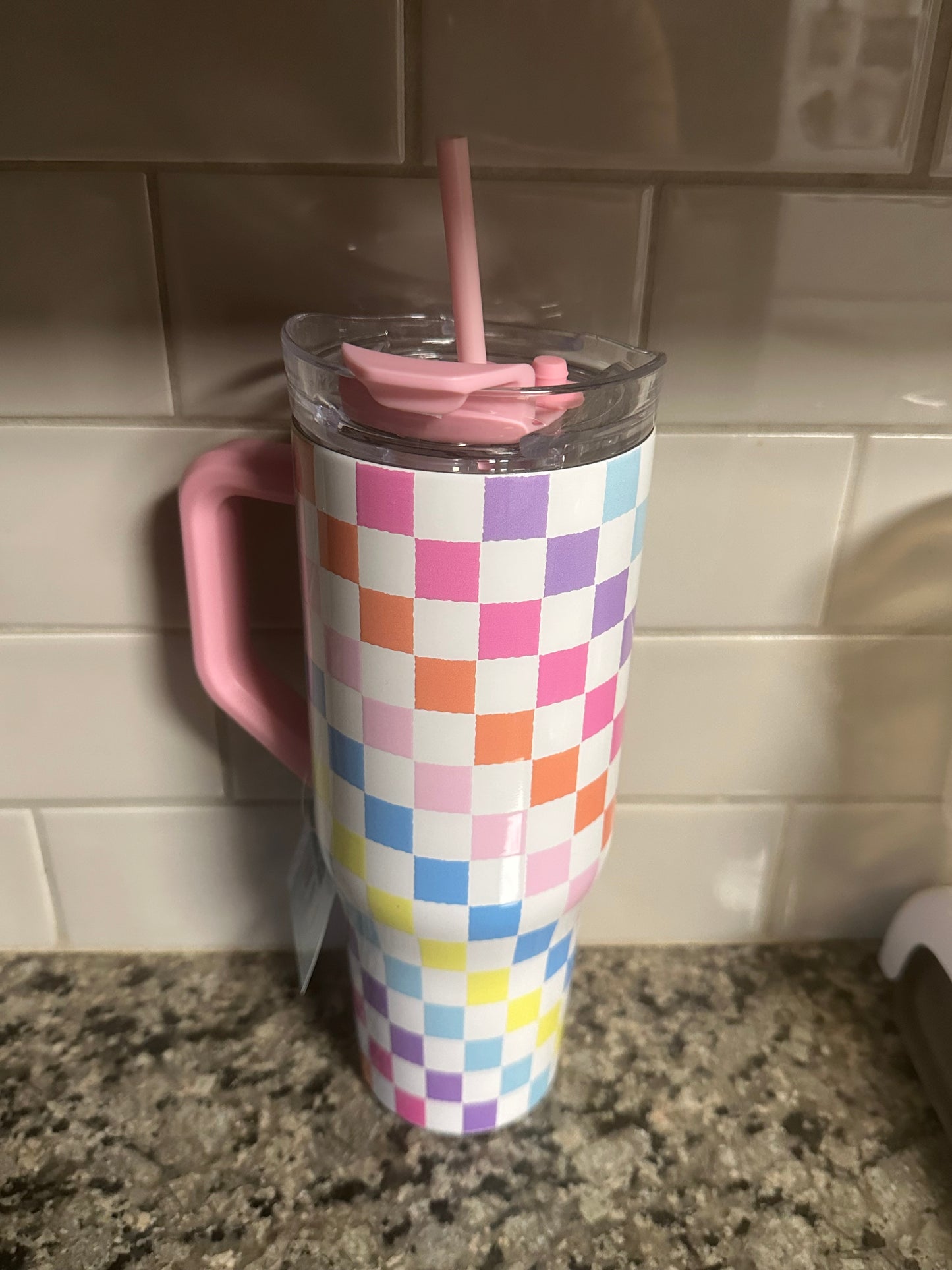 Colorful Checkered Tumbler