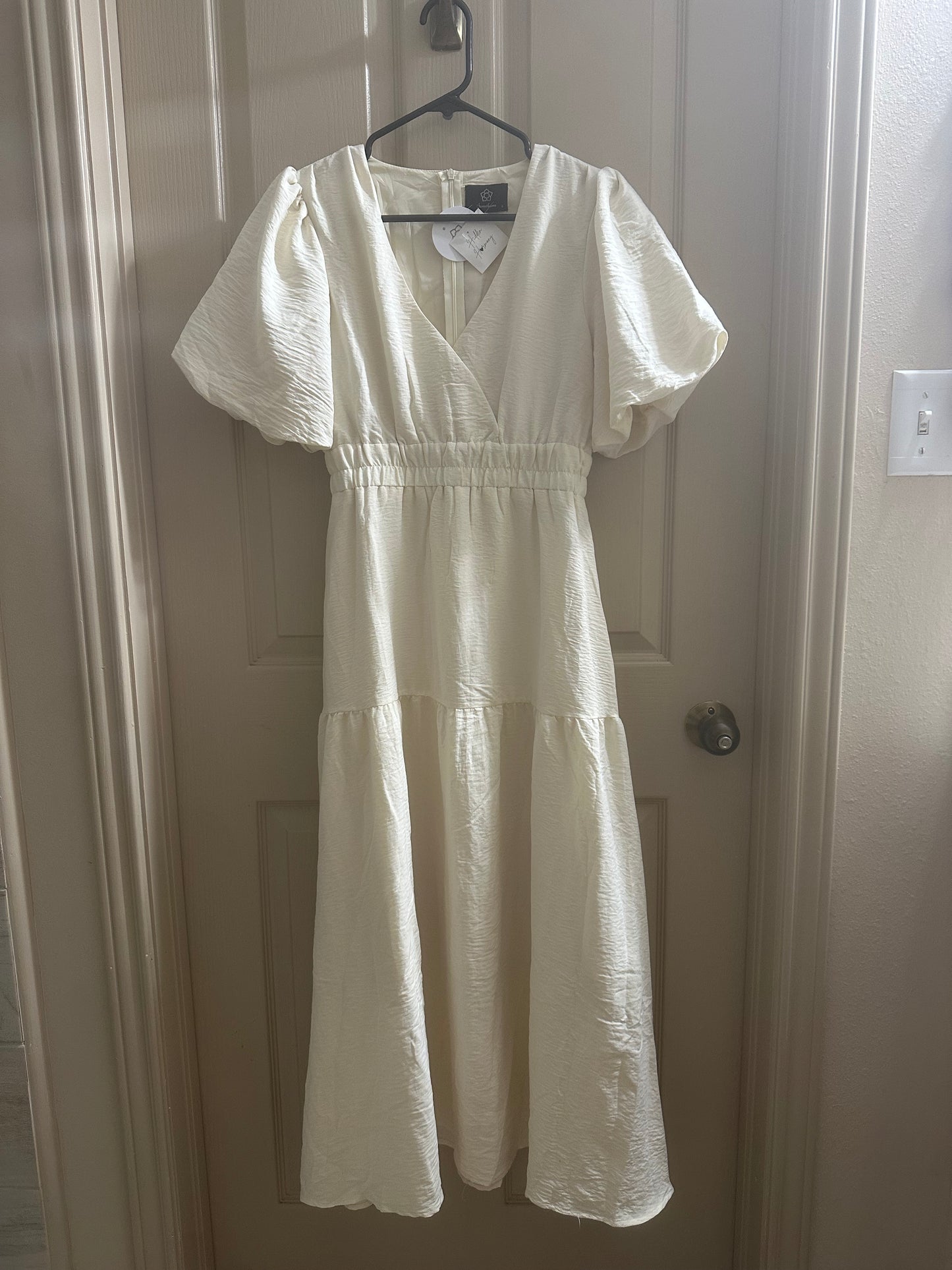 Bubble Sleeve Daily Midi Dress