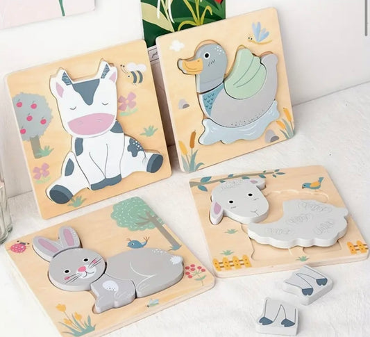 3D Wooden Animal Puzzles