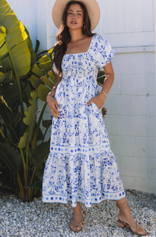 Sky Floral Maxi Dress