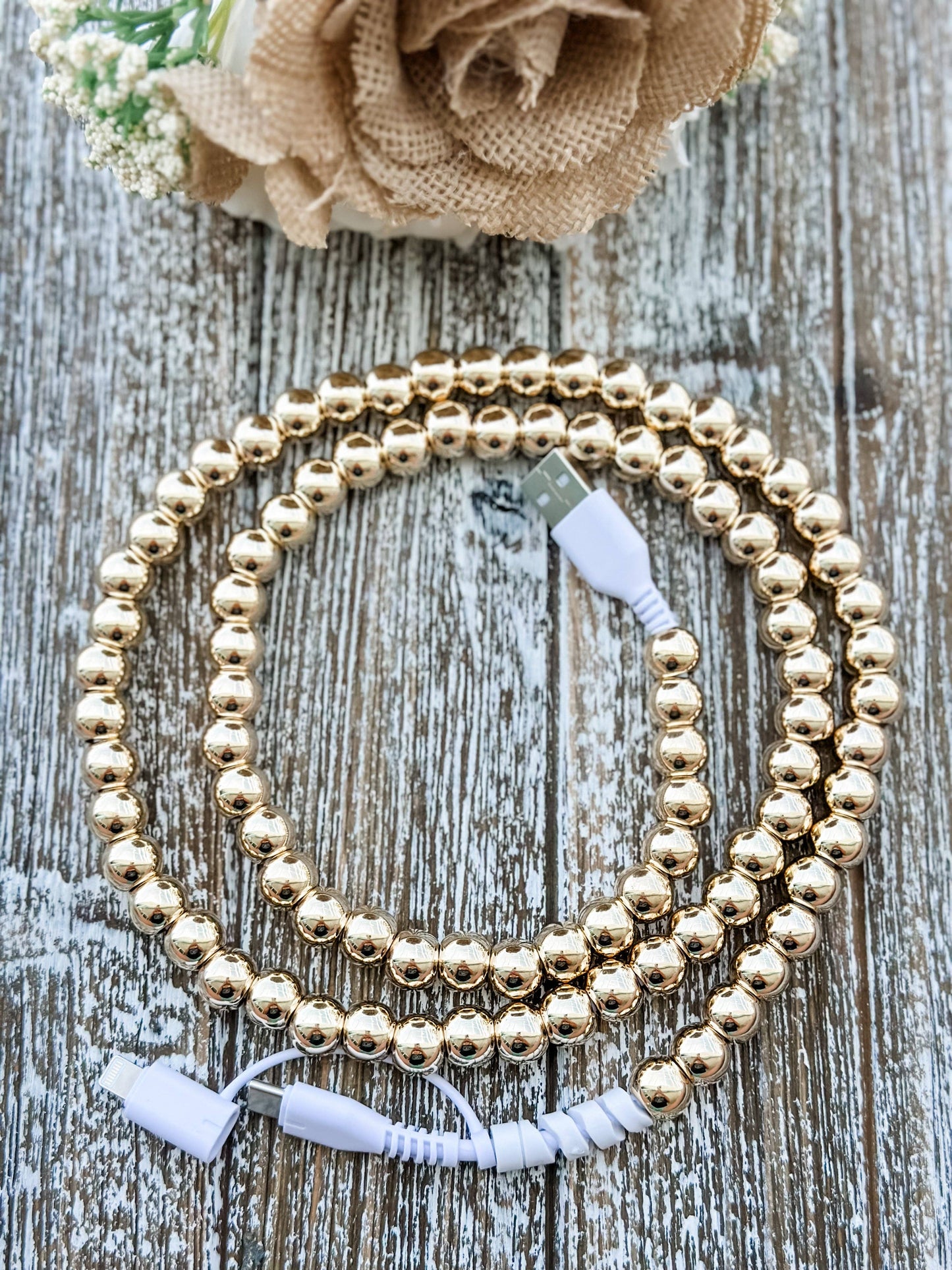 Gold 2 in 1 Phone Charger