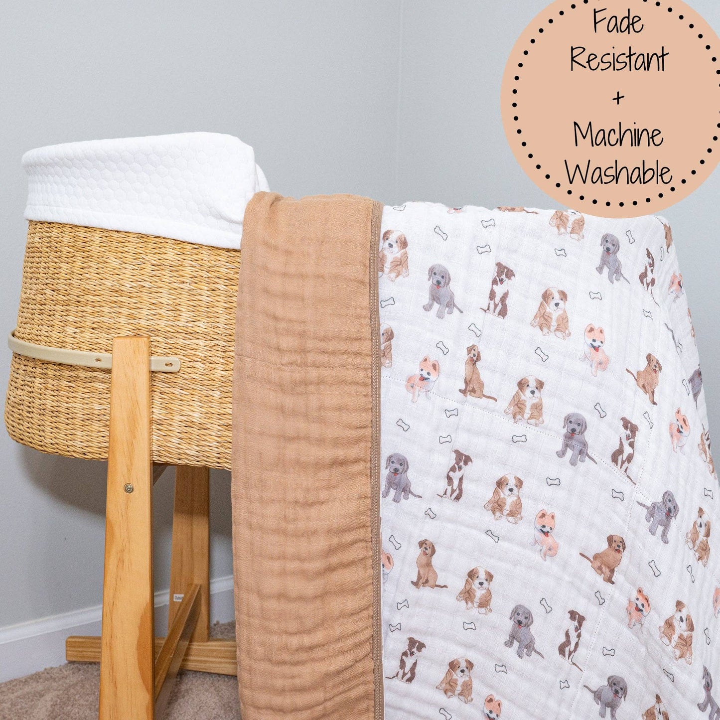 Puppy Love Muslin Blanket