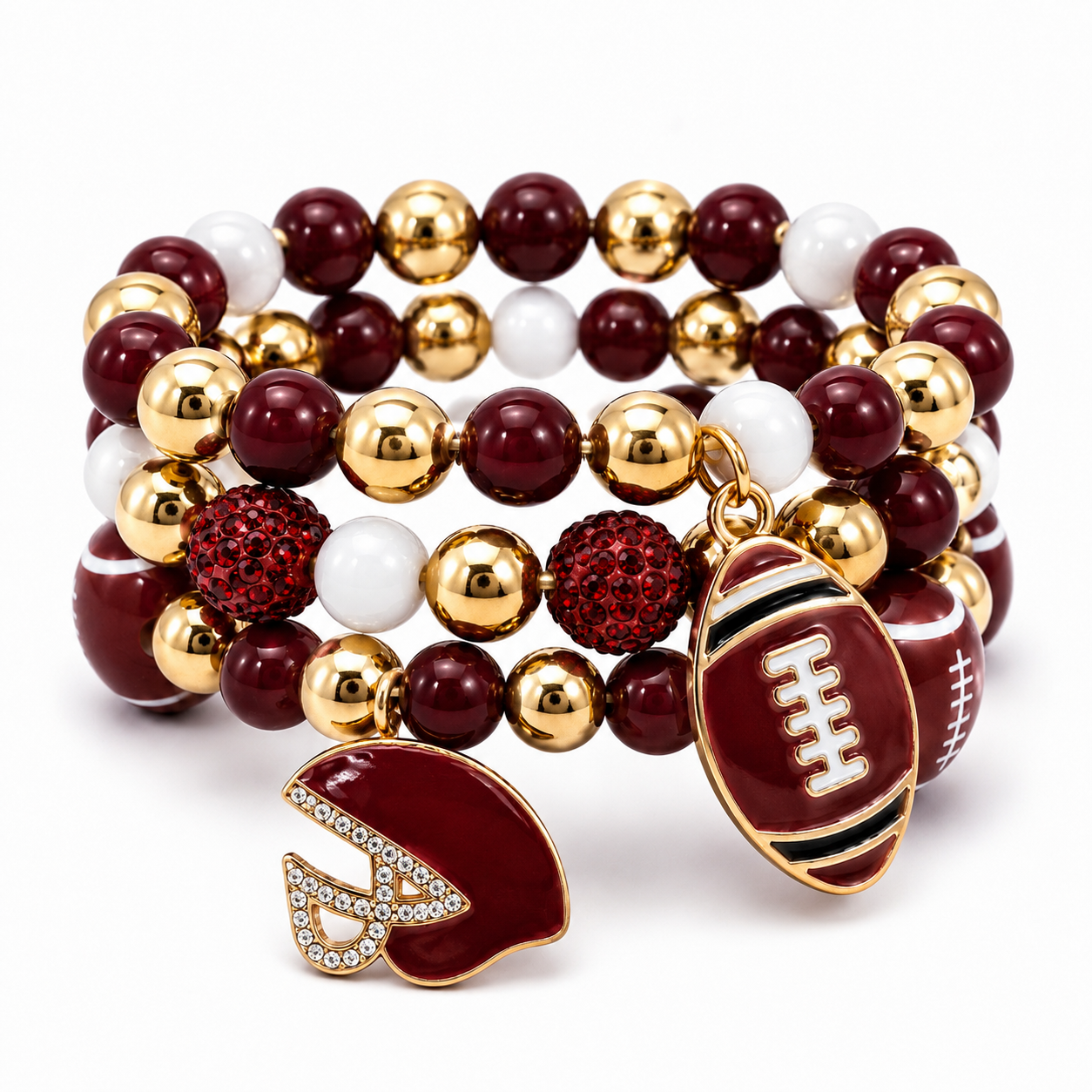 Football Charm Coil Bracelet