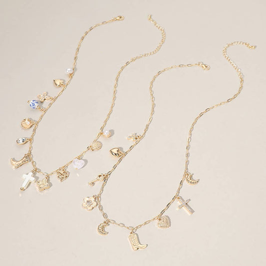 Cowboy Two Tier Charm Necklace