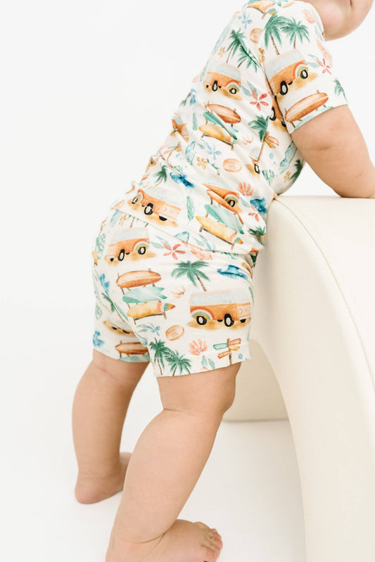 Beach Vacation Bamboo Shorts Set