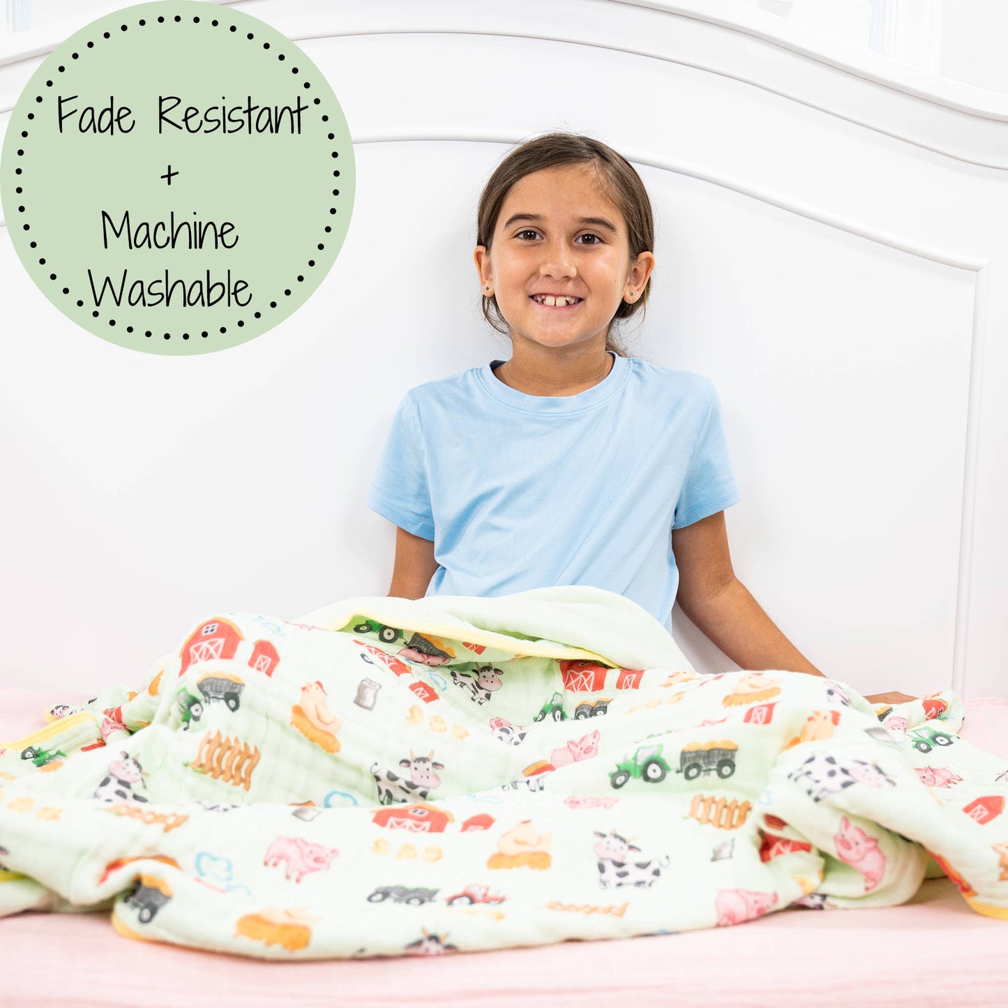 Little Farmer Muslin Blanket