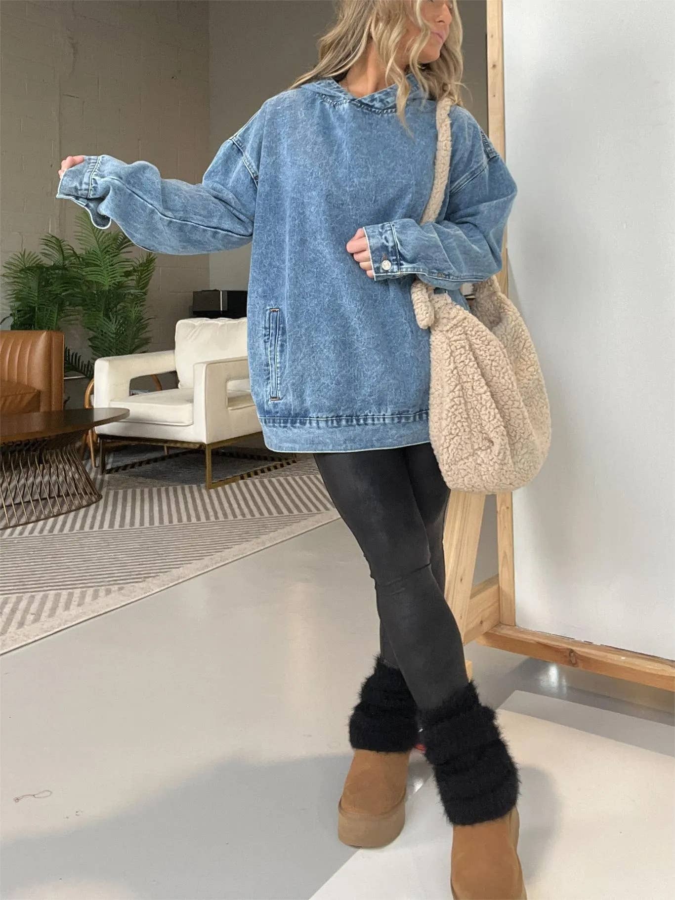 Vintage Denim Hoodie