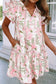 Floral Contrast Edge Layered Mini Dress