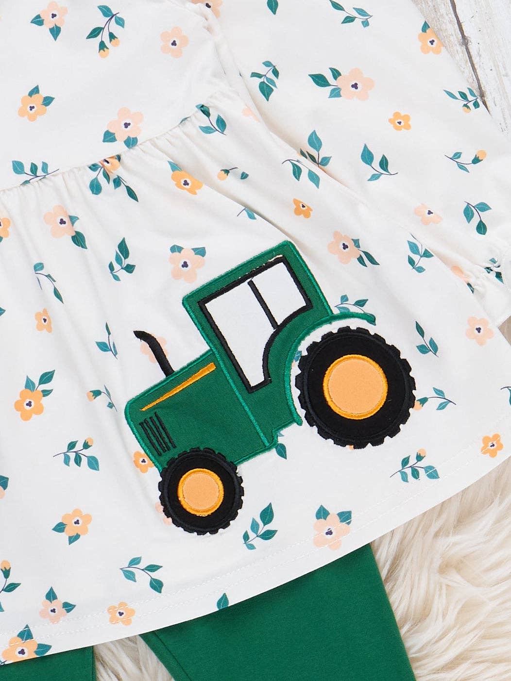 Green Tractor Ruffle Outfit