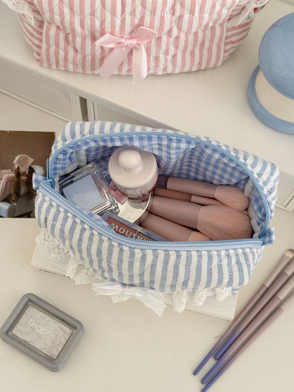 Quilted Makeup Bag
