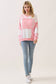 Pinking of You Patchwork Pullover