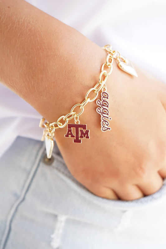 Texas A&M Aggies Charm Bracelet