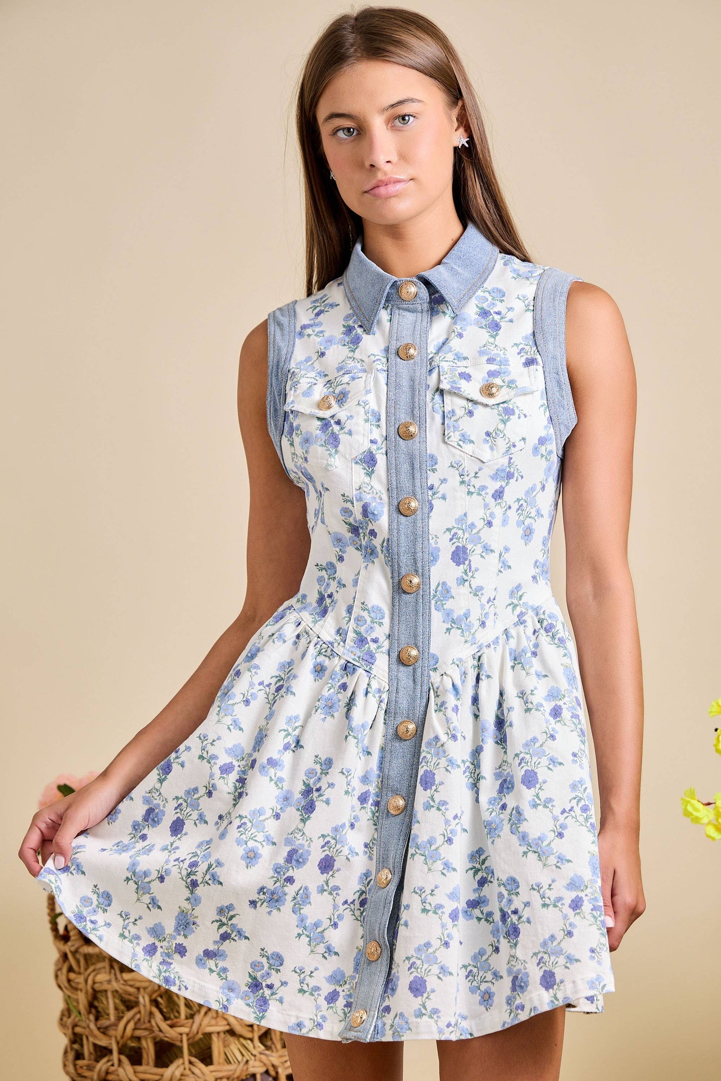 The Clara: Floral Button Down Dress