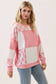 Pinking of You Patchwork Pullover