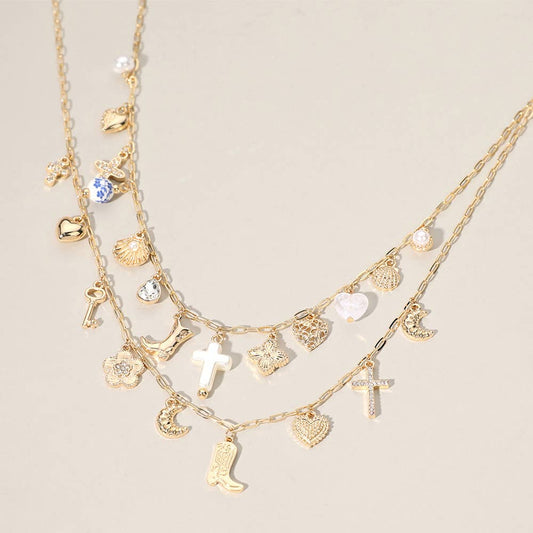 Cowboy Two Tier Charm Necklace