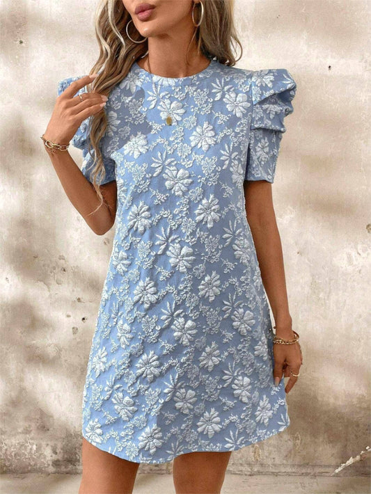 Garden Party Puff Sleeve Mini Dress