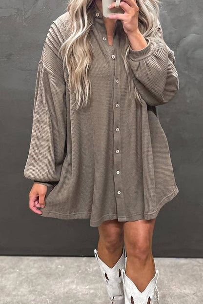 Simply Taupe Waffle Knit Dress