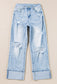 Beau Blue Light Wash Distressed Straight Jeans