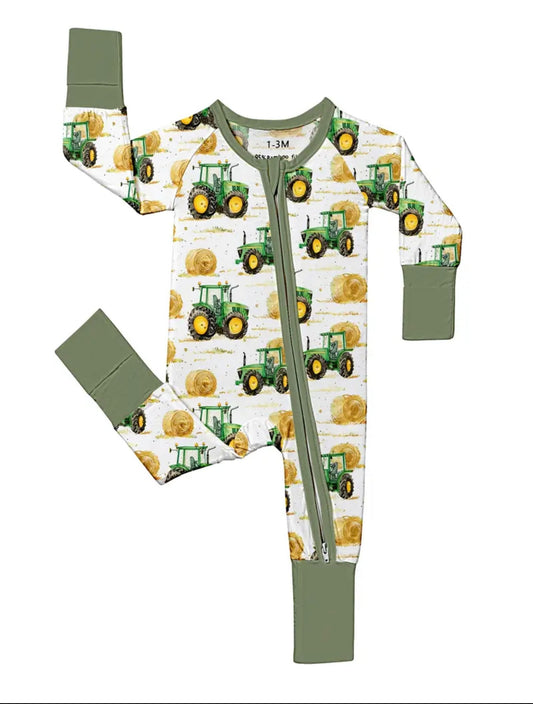 Big Green Tractor Bamboo Pajama