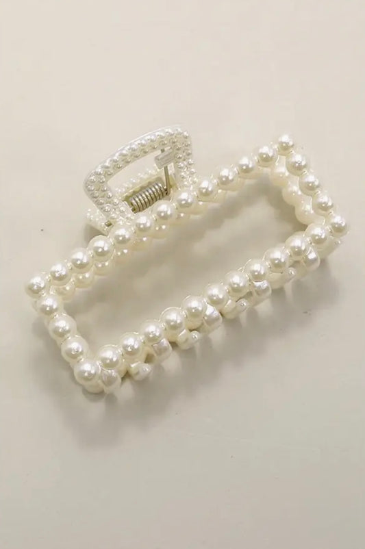 Pearl Claw Clip- Rectangle