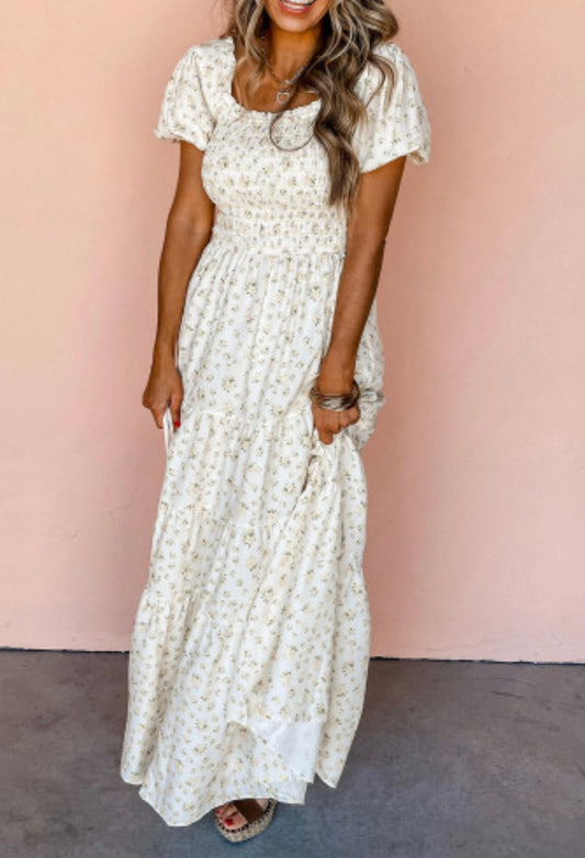 Frilly Tiered Floral Maxi Dress