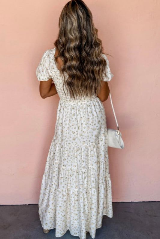Frilly Tiered Floral Maxi Dress