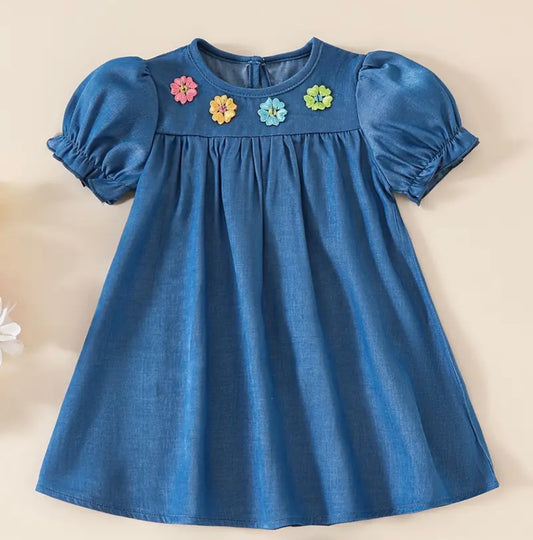 Denim Floral Sun Dress