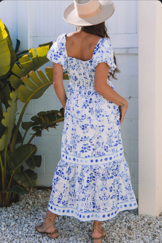 Sky Floral Maxi Dress
