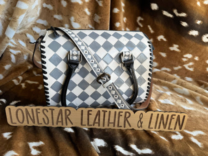 Grey Sydney Checkered Purse