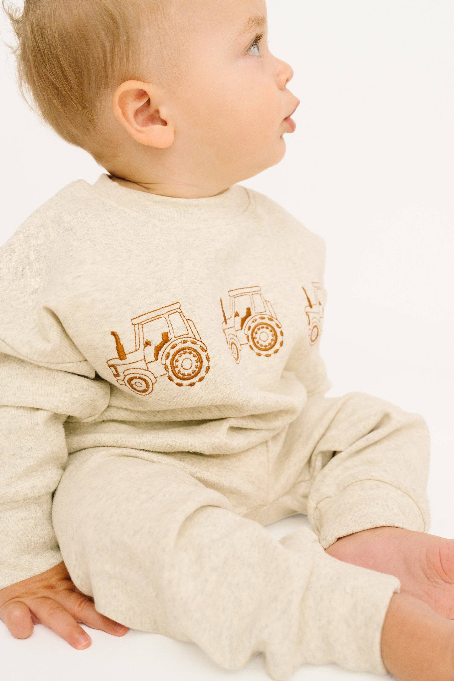 Tractor Embroidered Crewneck Set