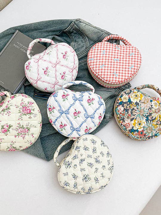 Quilted Heart Cosmetic Bag