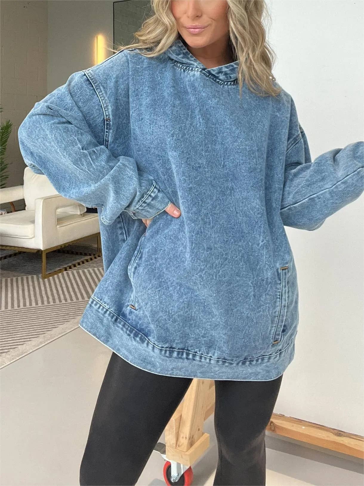 Vintage Denim Hoodie