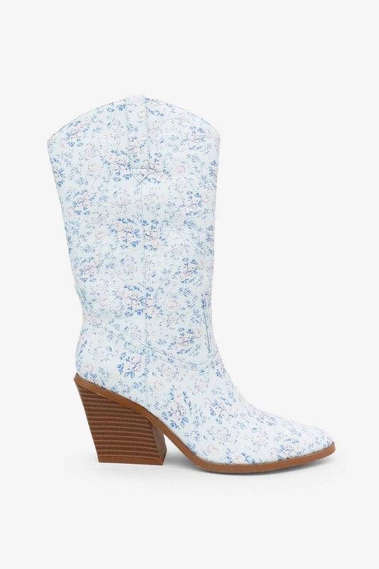 The Layla: Chic Floral Western Boots 