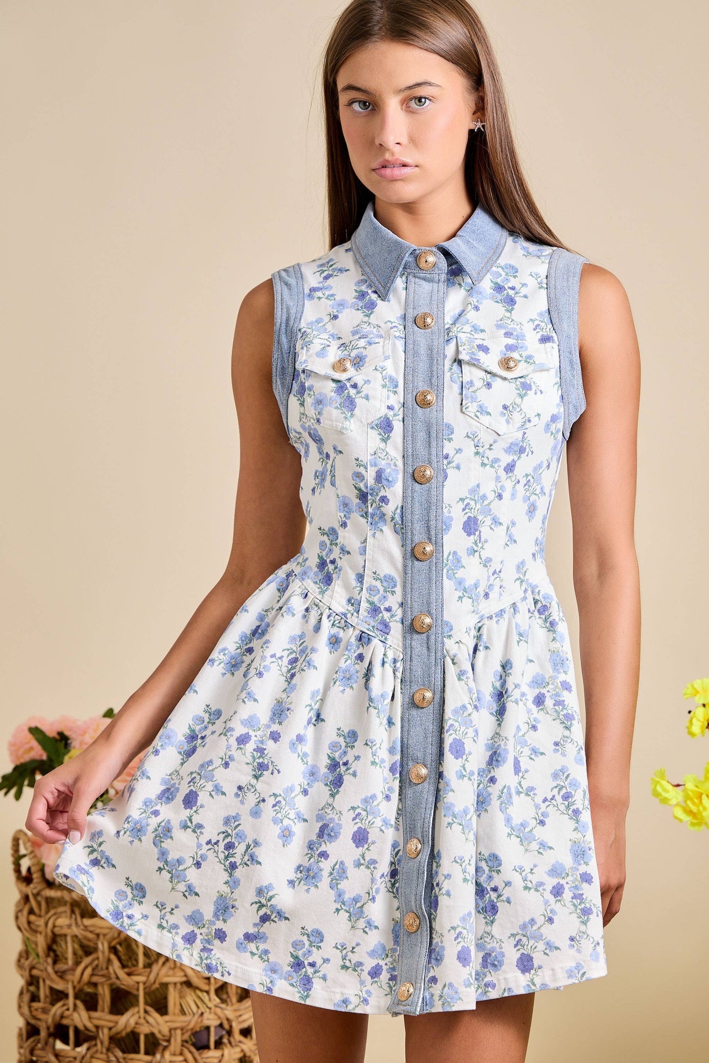 The Clara: Floral Button Down Dress
