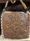 Floral Tooled Leather Crossbody