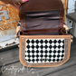 Zadie Tooled Leather Checkered Handbag