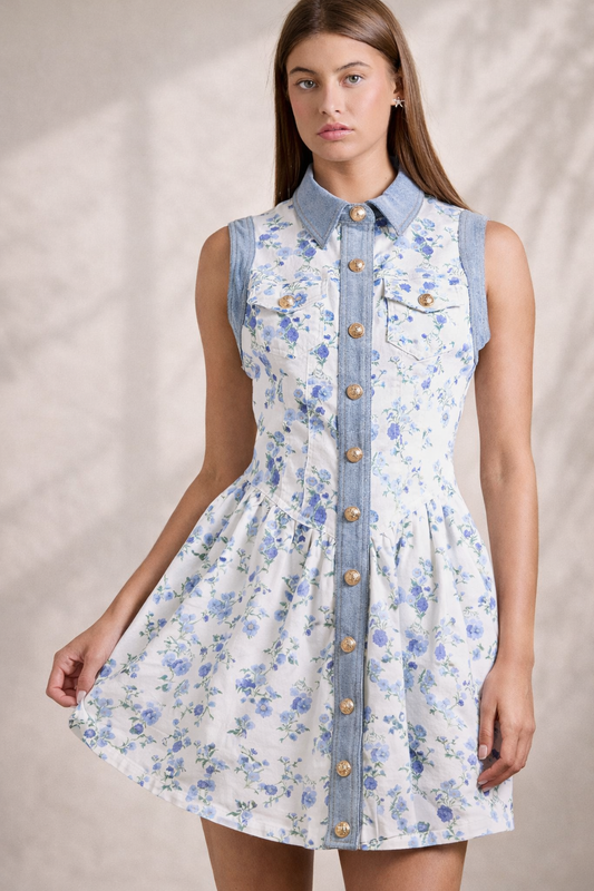 The Clara: Floral Button Down Dress