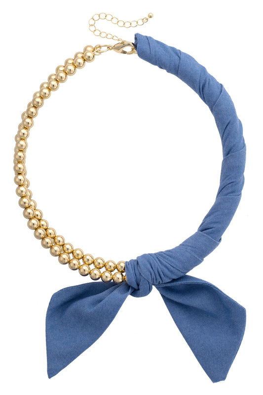 The Bianca Denim Scarf Necklace