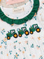 Green Tractor Ruffle Romper