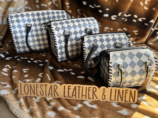 Grey Sydney Checkered Purse